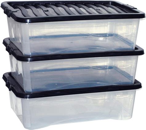 long storage bins with lids